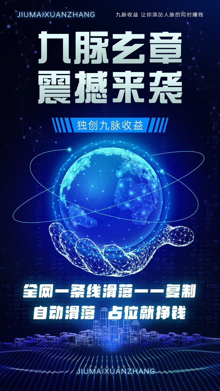 九脉玄章震撼来袭，全网一条线滑落，占位就挣钱，全网首码对接团队长！(3)
